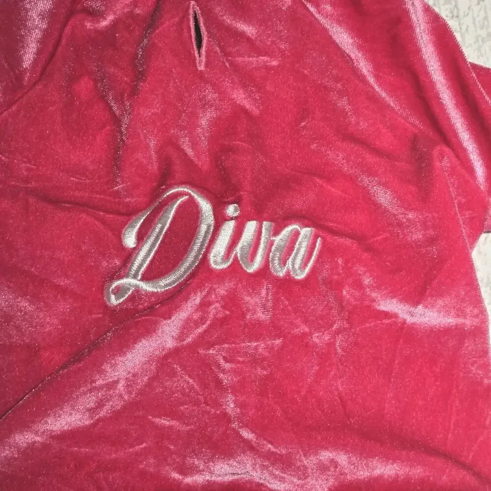 DIVA FanDog Size MED Dog Track Suit Hot Pink Velour NWT Retro Striped Style NEW